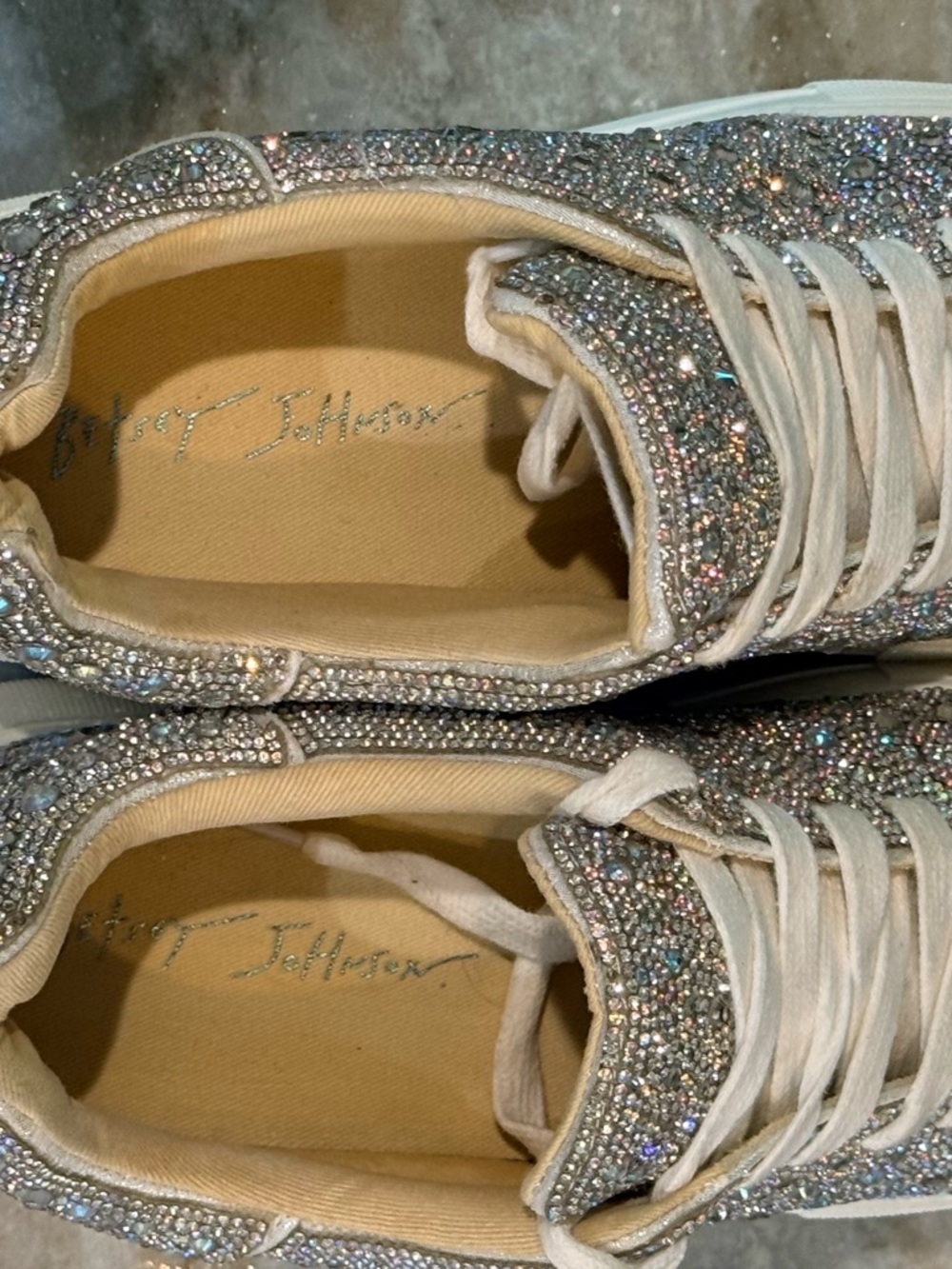 Women’s BETSEY JOHNSON Sidny rhinestone platform sneakers- Size 6. - Picture 8 of 10